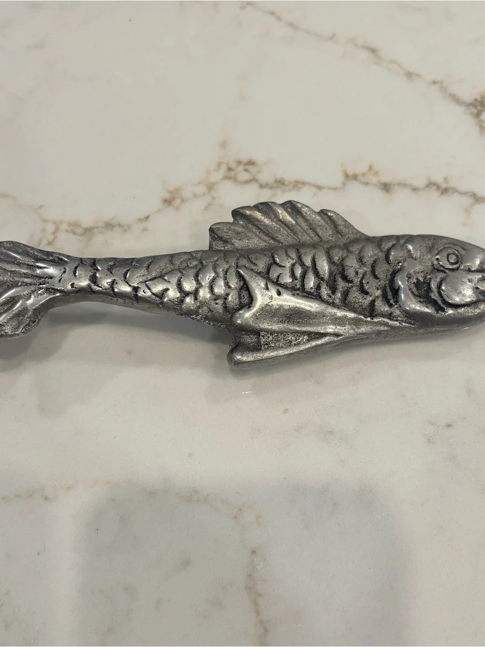 Decorative Cast Aluminum Vintage Fish-Handle Spoon